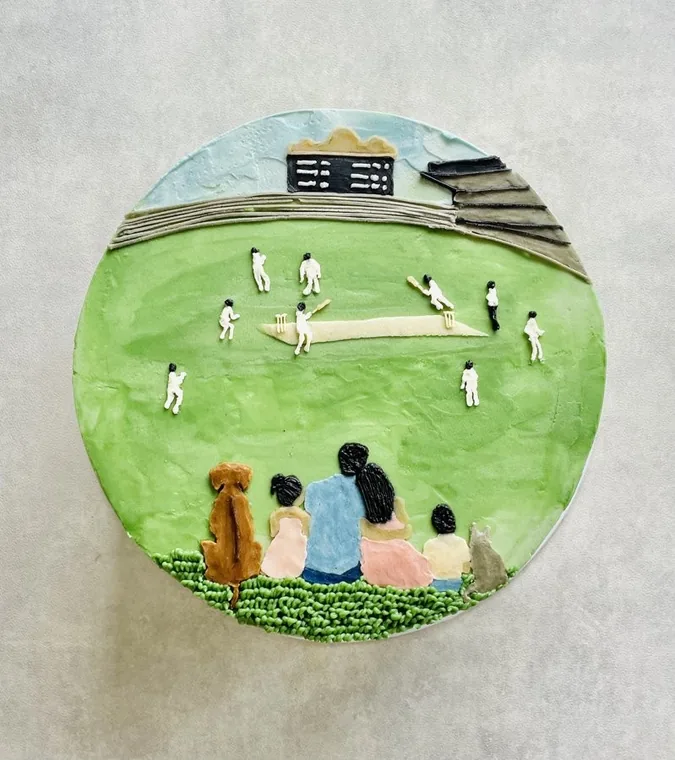 A Day at the Cricket, a Fig & Owl cake