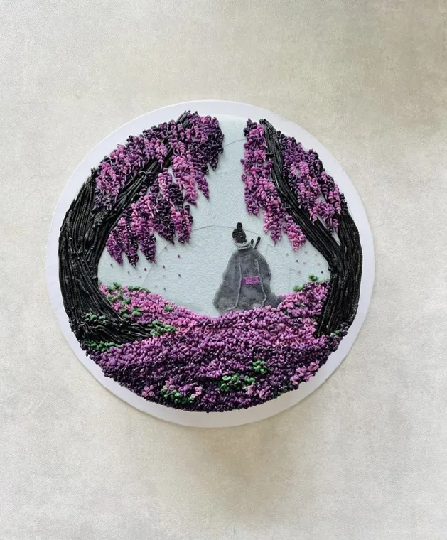 Lone Samurai Under Wisteria, a Fig & Owl cake