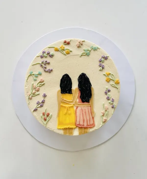 A Fig & Owl buttercream cake