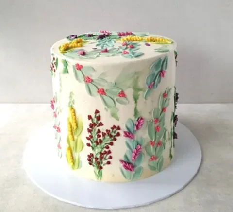 A wandering wildflowers buttercream cake
